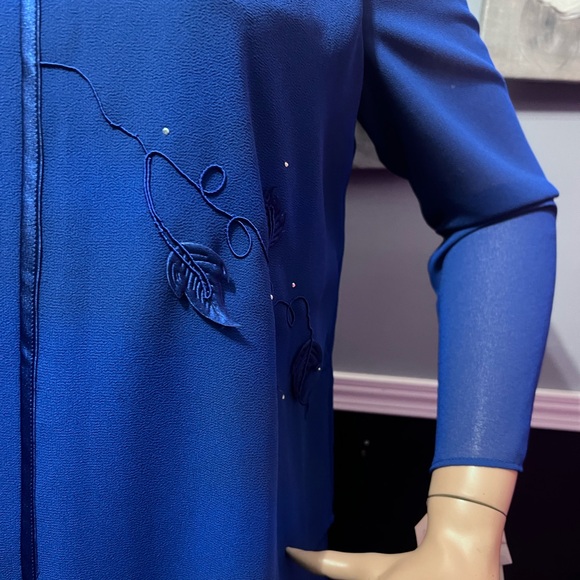 Che Studio Royal Blue Dress tier embellished Dressy Formal sz 16  Church NWT - Picture 6 of 12